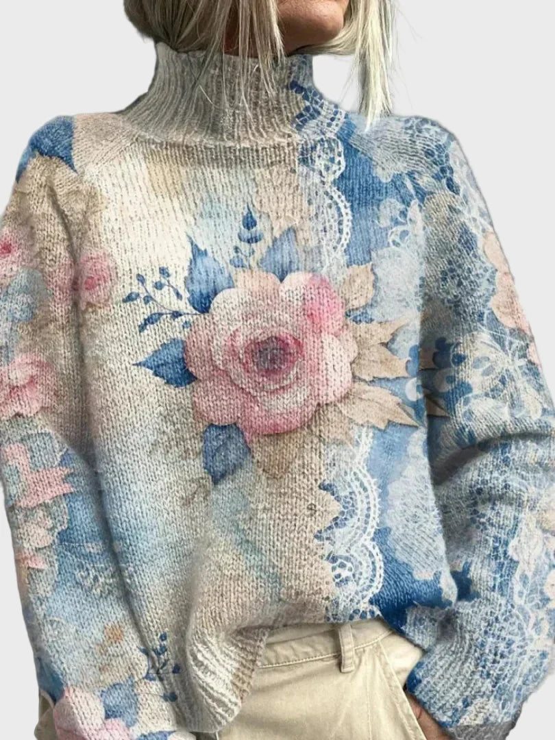 Elegantni Pleteni Rolak s Čipkastim Detaljima
