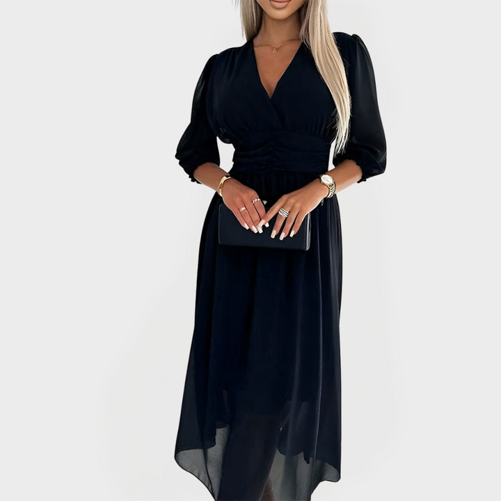 Zračni Haljina od Svilenog Šifona za Elegantne Prikaze