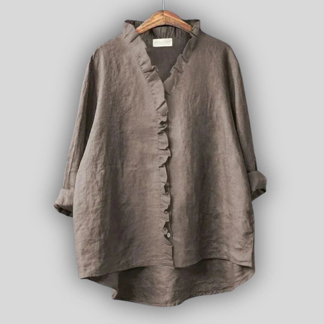 Linen Bluzica Zemljana Finesa
