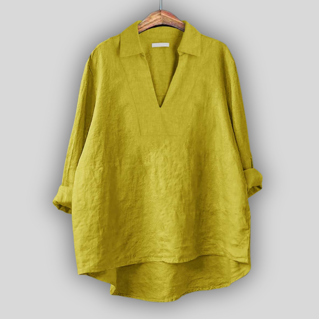 Linen Bluza Srebrna Finesa