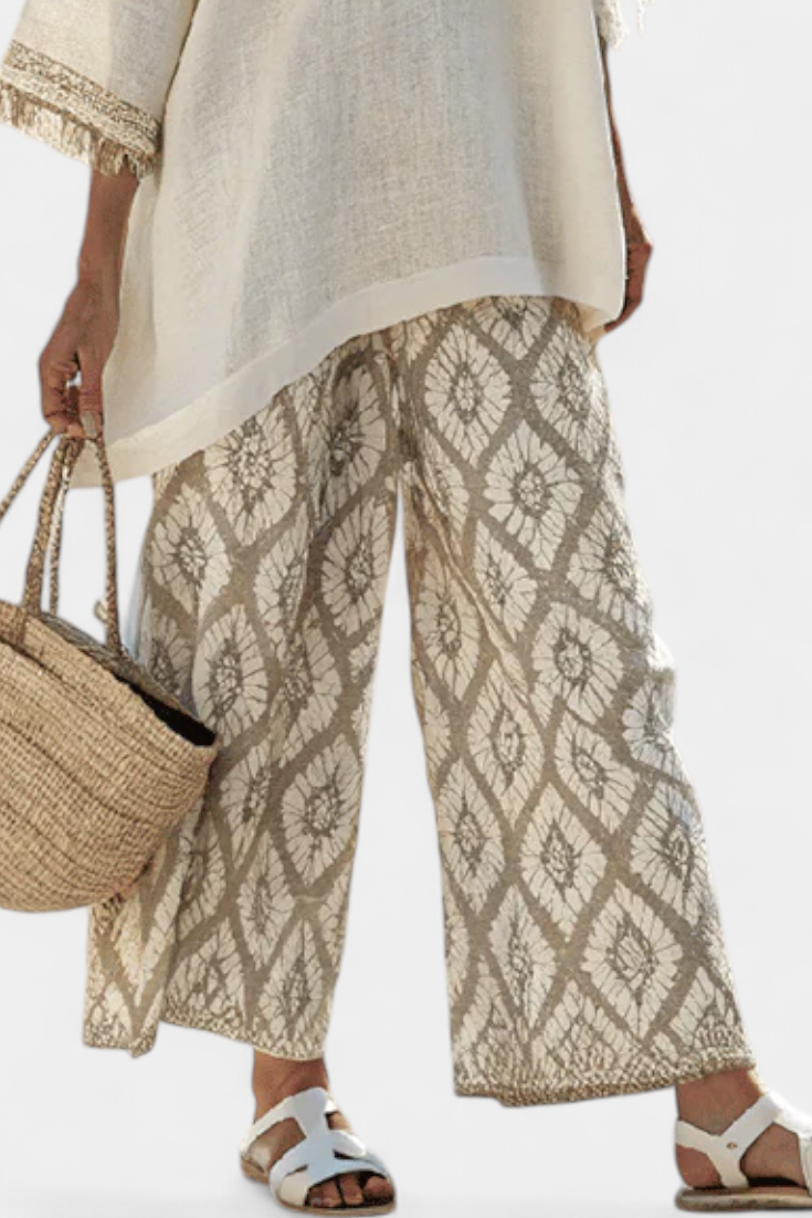Boho Chic Daisy Set: Duga Bluza i Printane Hlače za Jedinstveni Stil