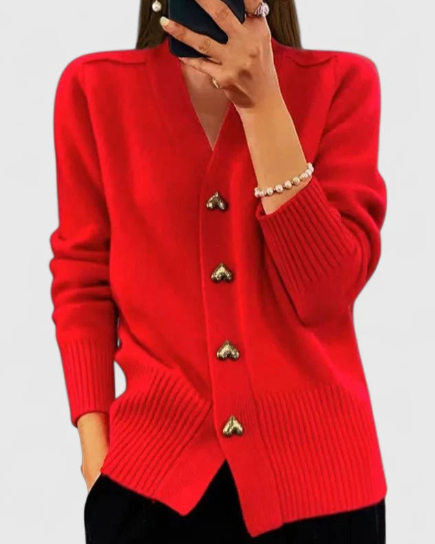 Elegantna Pletena Jakna s Dugmadi