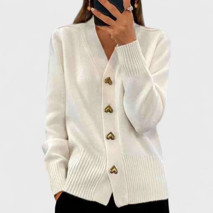 Elegantna Pletena Jakna s Dugmadi