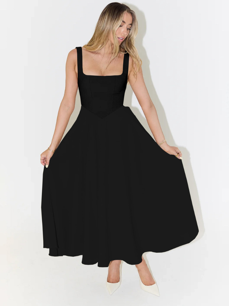 Elegantna Midi Haljina s Romantičnom Linijom