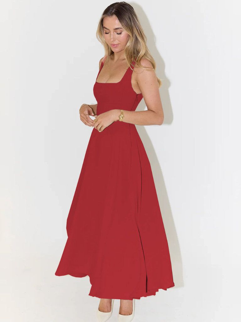 Elegantna Midi Haljina s Romantičnom Linijom