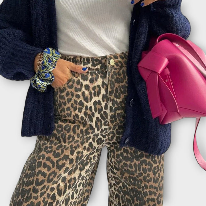 Rozalija - Vintage traperice s uzorkom leoparda