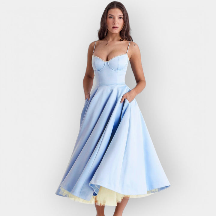 Elegantna Midi Haljina sa Stilskom Linijom