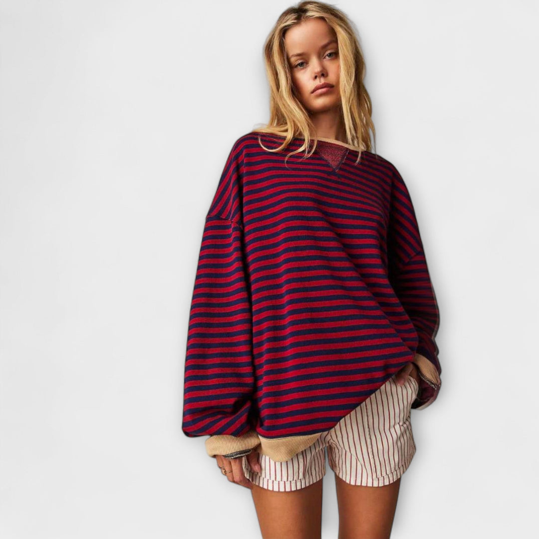Mary - Prugasti Oversize Pulover