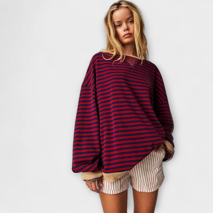 Mary - Prugasti Oversize Pulover