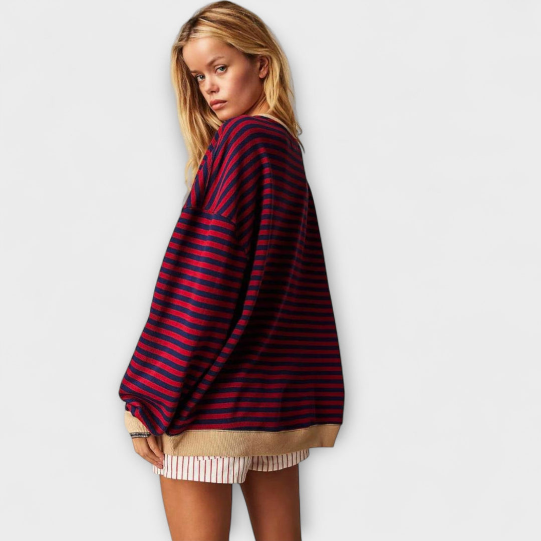 Mary - Prugasti Oversize Pulover